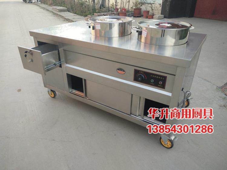 Commercial stainless steel insulation vehicle Breakfast car soup porridge porridge porridge insulation soup heating disk heating table