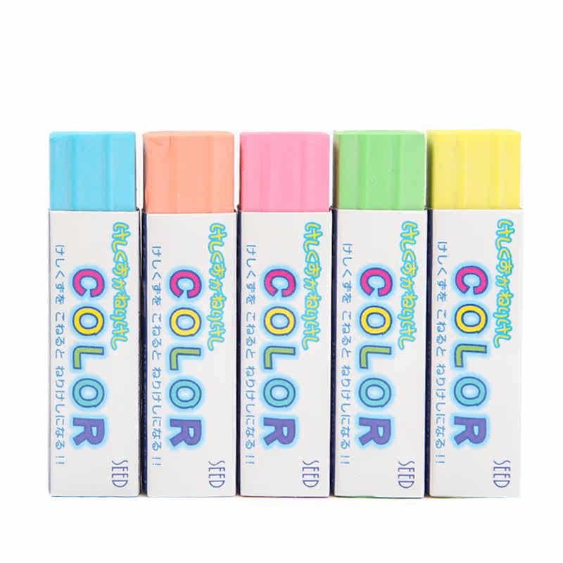 Japan SEED Colour pencil eraser Children's students Colour pencil eraser Chapters jelly rubber brick stationery