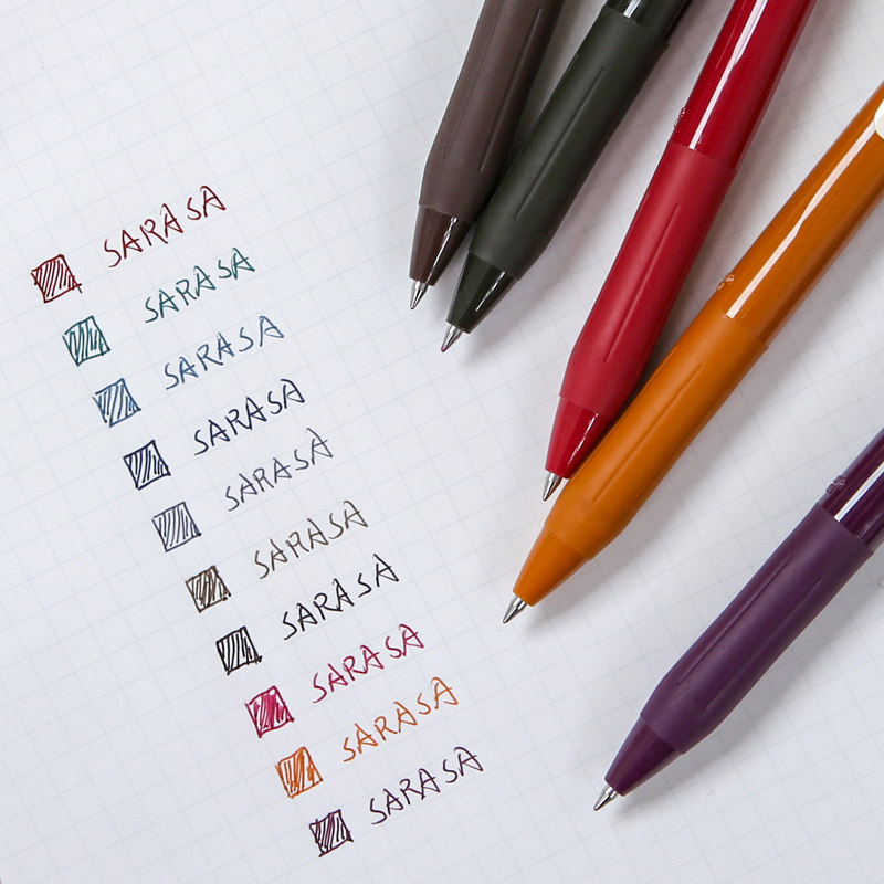 Zebra ZEBRA retro color JJ15 student new five-color press-in-motion pen color water-based pen 0-5mm signature pen