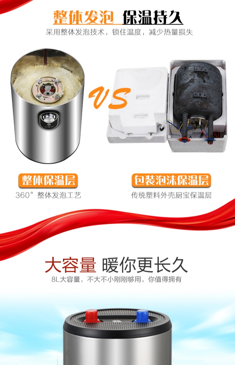 Tốt vợ trữ nước nhỏ bếp kho báu 8 lít nước lên xuống nhỏ nước nóng điện nhà bếp nhà bếp nước nóng kho báu 10 lít máy nóng lạnh ferroli