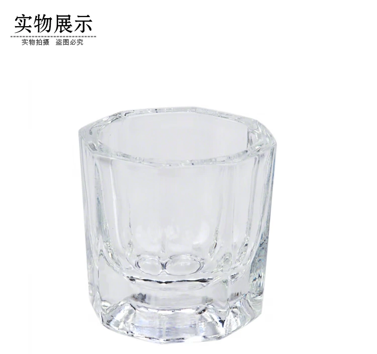 Nail Special Ultra Dày Crystal Cup Octagonal Glass Crystal Liquid Cup Crystal khắc Tool - Công cụ Nail