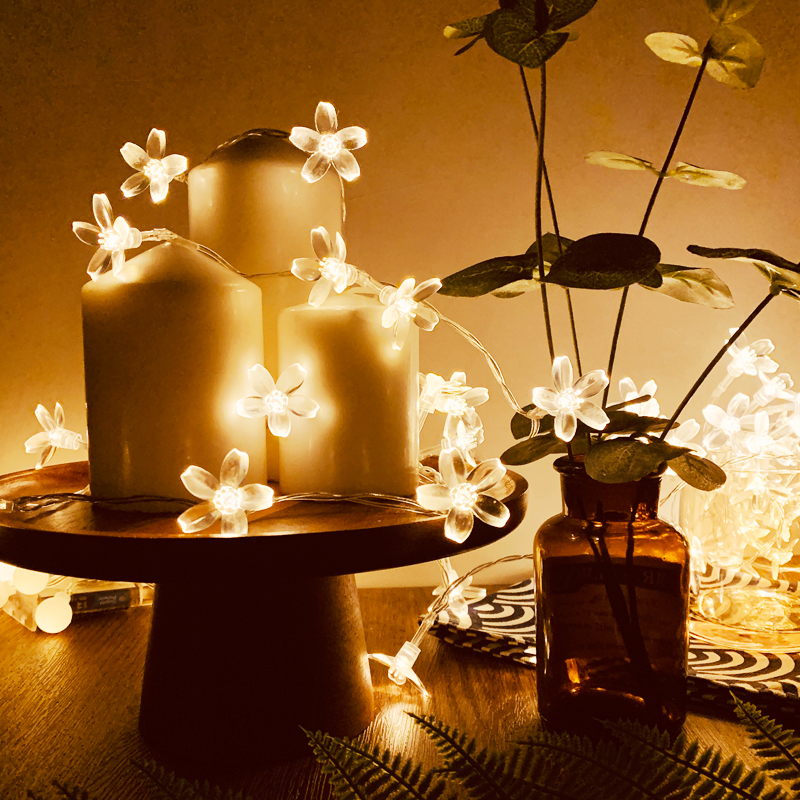 Cherry Blossom Led Little Colored Lights Flashing Lights Strings Full Of Stars Room Bedrooms Birthday Arrangement Atmosphere Decoration Net Red Lights
