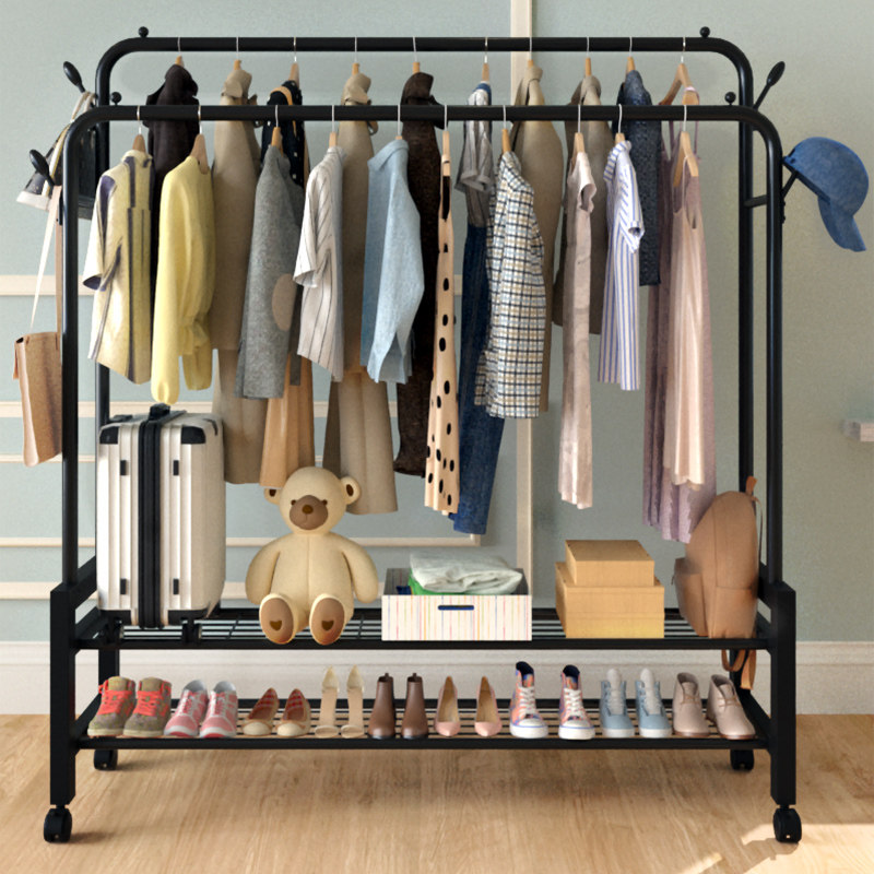 Drying rack floor-to-ceiling bedroom home hanging hanger cooler pole folding indoor simple storage balcony drying clothes rack