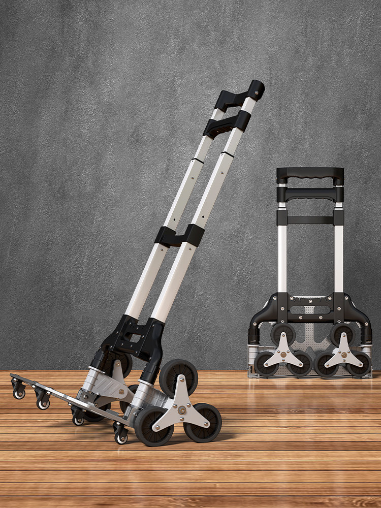 Stair Climbing Handcart, Portable Luggage Trolley, Moving Cart for Carrying Goods, Shopping, Grocery Shopping, Small Folding Cart