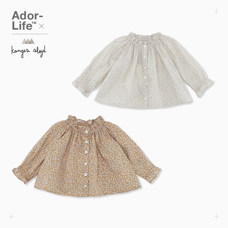 ▲Domestic spot Danish Konges Slojd sweet and cute organic cotton doll collar shirt top