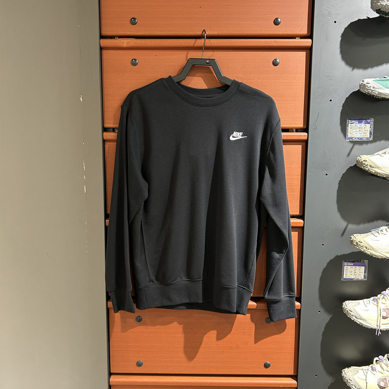 Authentic Nike Men's Sweatshirt Round Neck Versatile New Casual Black Sports Pullover Bv2667-010