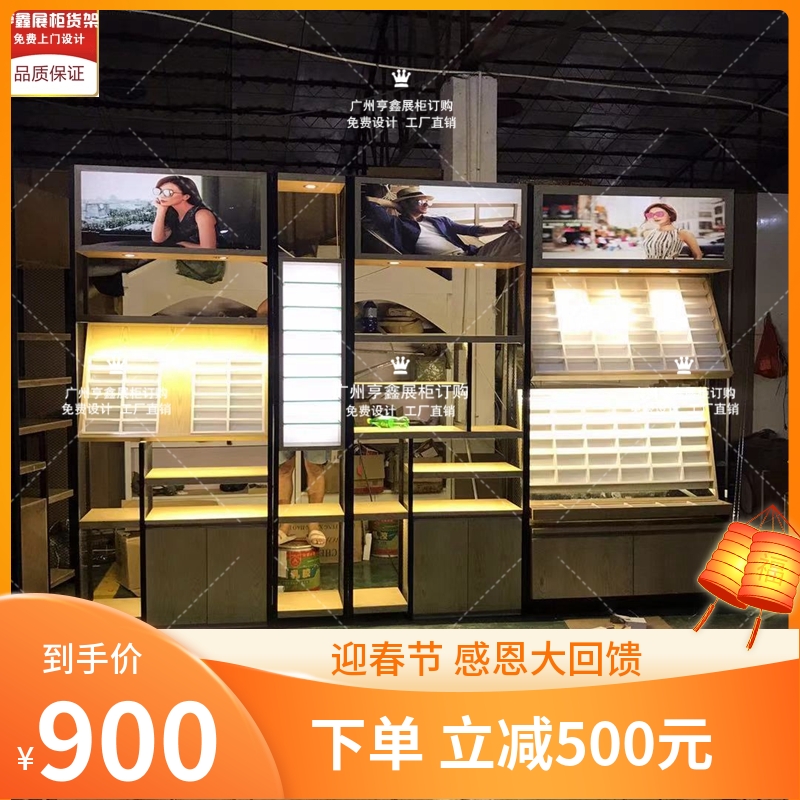 Paint glasses cabinet display cabinet double-sided nakajima low cabinet Paint-free display cabinet display push-pull high cabinet shelf customization