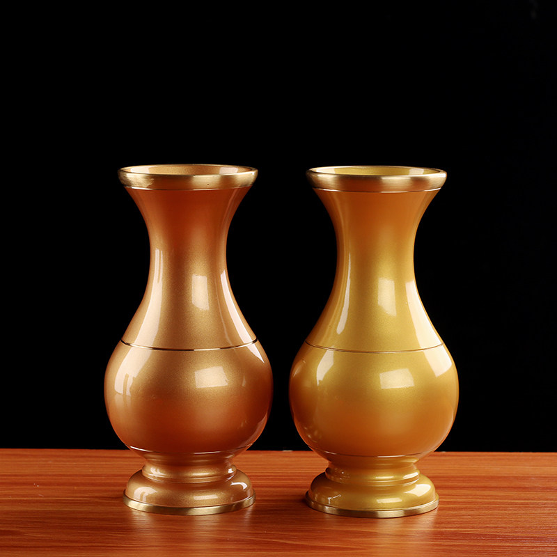 Buddhist hall for Buddhist vases pure copper light body Guanyin water purification bottle vegetarian surface flower arrangement bronze vase for the former manna bottle of Tavern