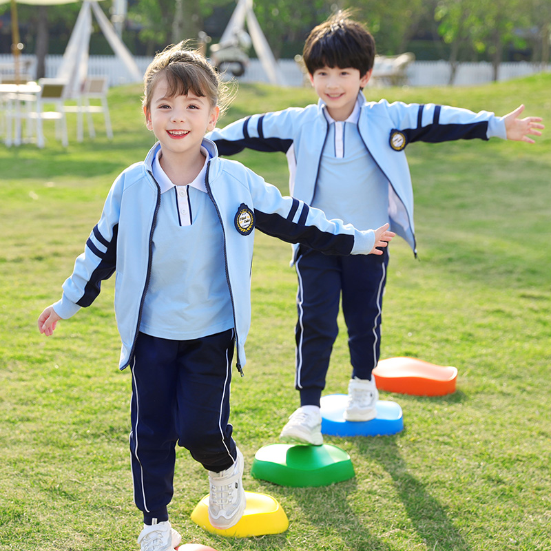 Primary school uniform Spring and Autumn Summer Class first-grade red class uniform suit Kindergarten garden suit three pieces of sports