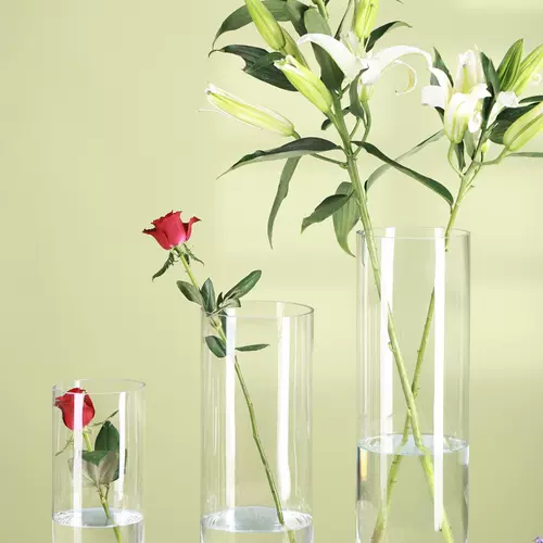 Прямая бочка пластиковая акриловая, прозрачная и богатая бамбуковая пластиковая ваза дорога, прямая цилиндрическая свадьба