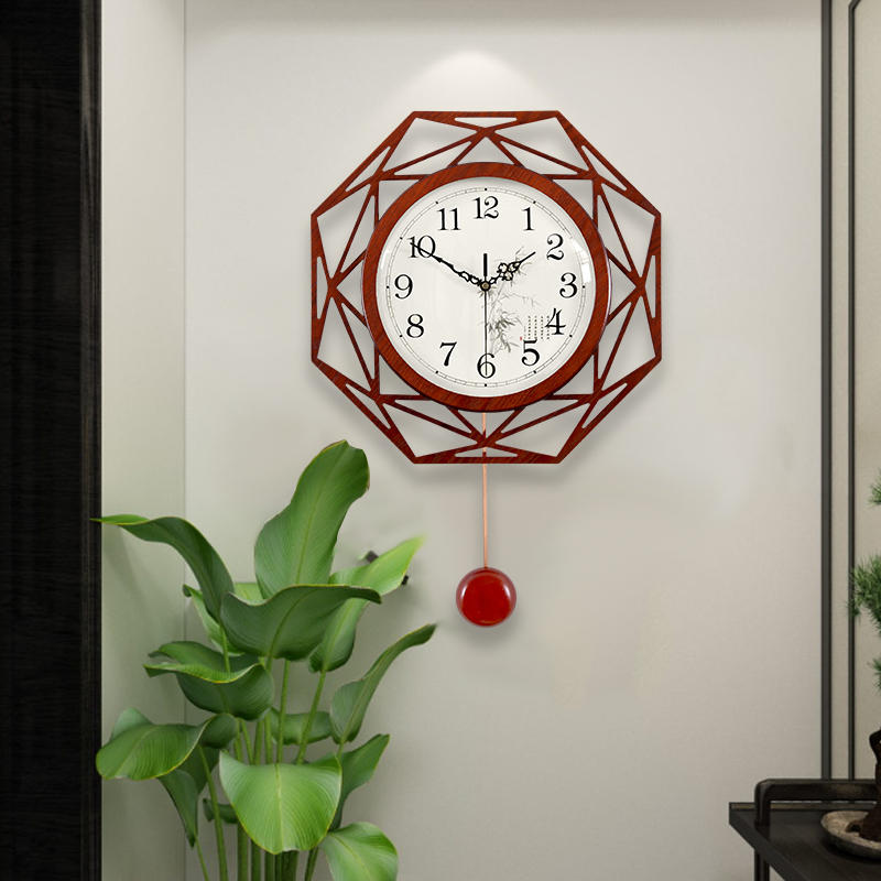 New Chinese living room wall watch creative atmosphere Chinese style simple art personality bedroom quartz fashion wall clock