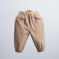 Boys  autumn 2021 new pants childrens sports pants baby pants spring and autumn trousers casual drawstring pants tide