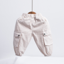 Boys Harun overalls 2020 spring and autumn childrens light beam feet in childrens casual pants foreign style Korean version pants tide