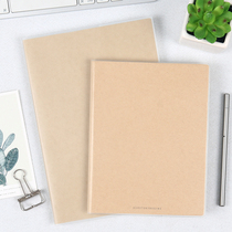 Original pure cowhide rubber cover book Simple business office retro solid color horizontal line blank English error correction inner page thickened notebook Stationery notepad diary A4 B5 A5