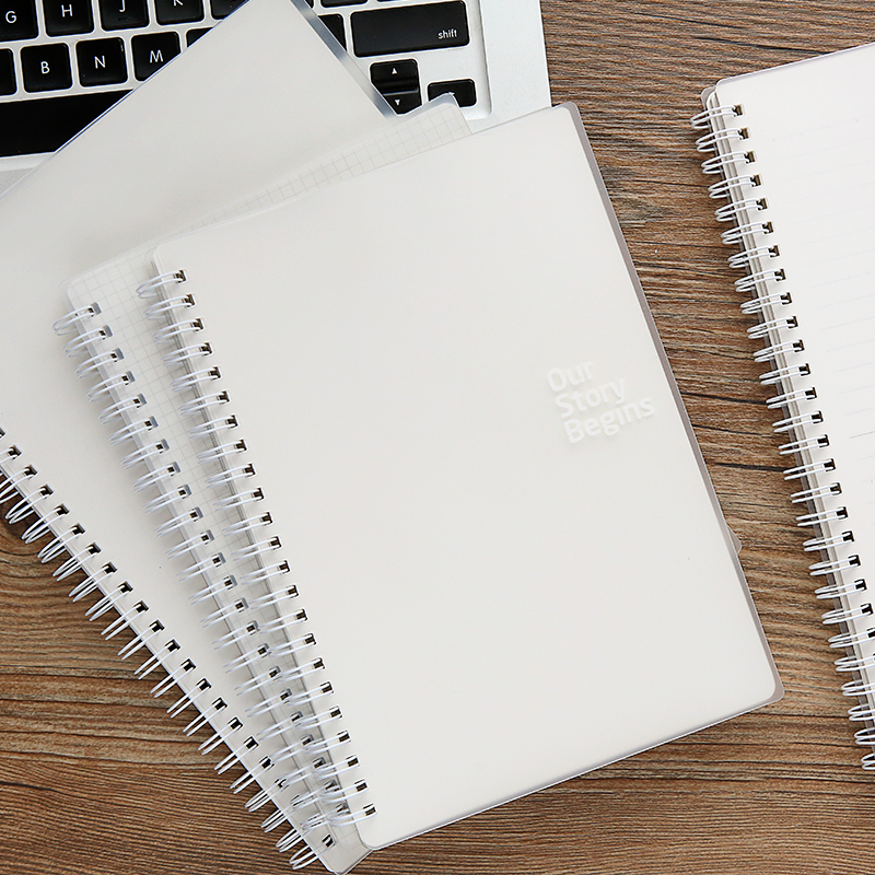 First product basic section side turn up turn up coil book Simple business horizontal line Blank English dot Matrix check grid notebook Stationery notepad diary book B5 A5 H5