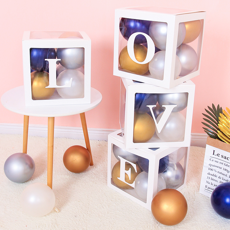 Net red transparent birthday party balloon box shopping mall window decoration wedding wedding romantic scene layout props