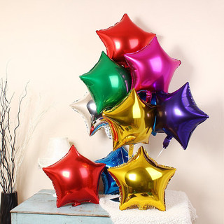 Five-pointed star aluminum foil arranged holiday store celebration decoration balloons