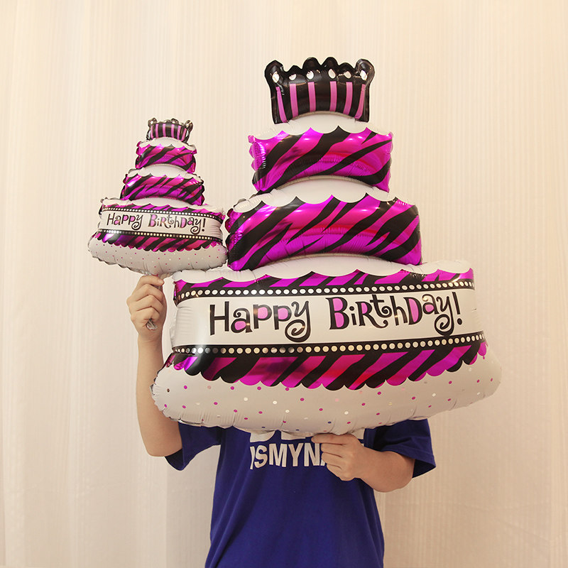 Imitation Beauty Imported Aluminum Film Balloon Candle Cake Aluminum Film Balloon Adult Children Birthday Party Decoration Placement Balloon