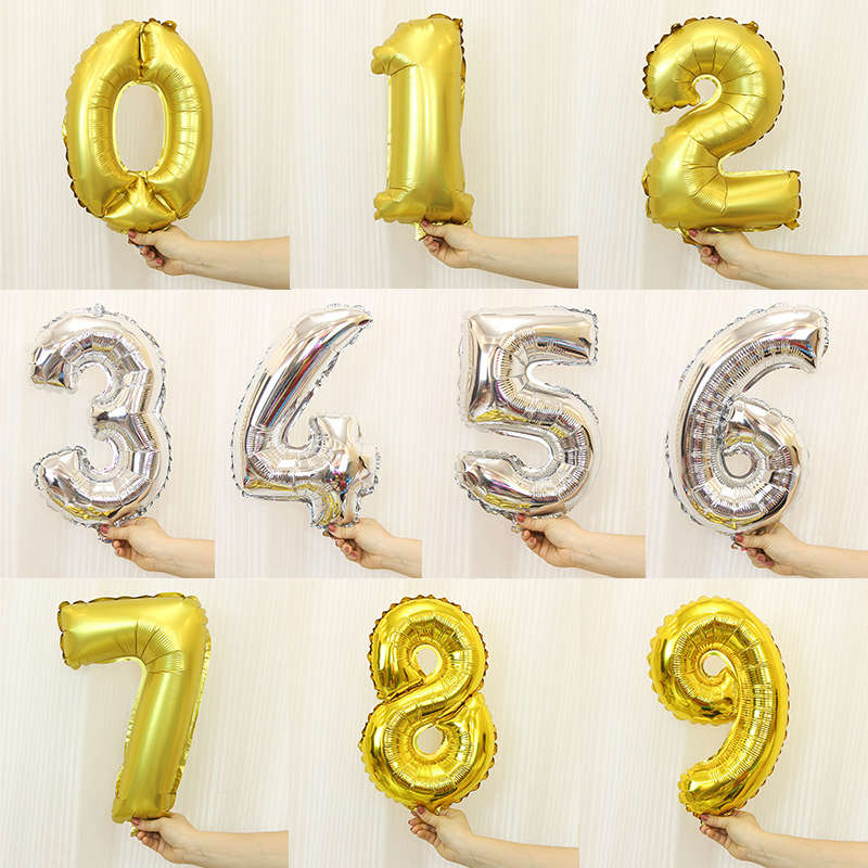 16 Inch Gold Bullion Color Digital Aluminum Film Balloon Festival Wedding Celebration Birthday Party Celebration Decorative Arrangement Aluminum Film Balloons