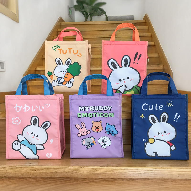 Lunch box tote bag with rice tote bag waterproof insulation rice bag meal bag office worker hand-carried lunch box lunch bag