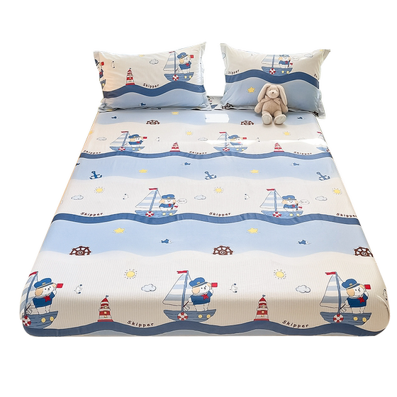 2024 new all -cotton beds single -piece non -slip bed cover 100 pure cotton children's bed single set sheet sheet protective cover