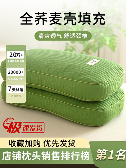 全荞麦皮壳枕头助睡眠护颈椎成人男秋冬决明子枕芯荞麦枕硬枕午睡