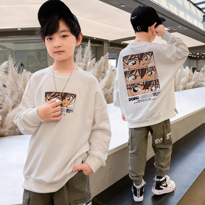 Boy T-shirt Long sleeves Spring and autumn outwear pure cotton boy sweatshirt CUHK Scout children's undershirt spring and summer thin