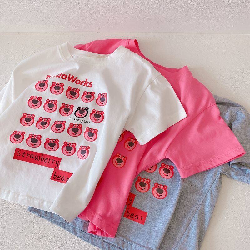 Ole parent-child clearance boys and girls summer short-sleeved T-shirt Korean version 2022 cotton casual loose baby top