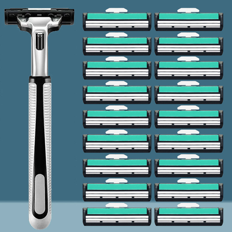 Geely double-layer razor blade manual razor 2-layer head shaving blade male shaving razor