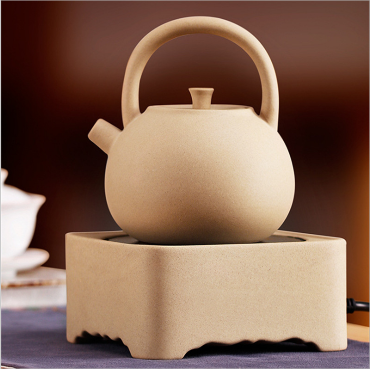 Medical stone pottery clay cooking teapot Ti-liang burning kettle alcoholic charcoal stove black crystal stove with side to cook the kettle
