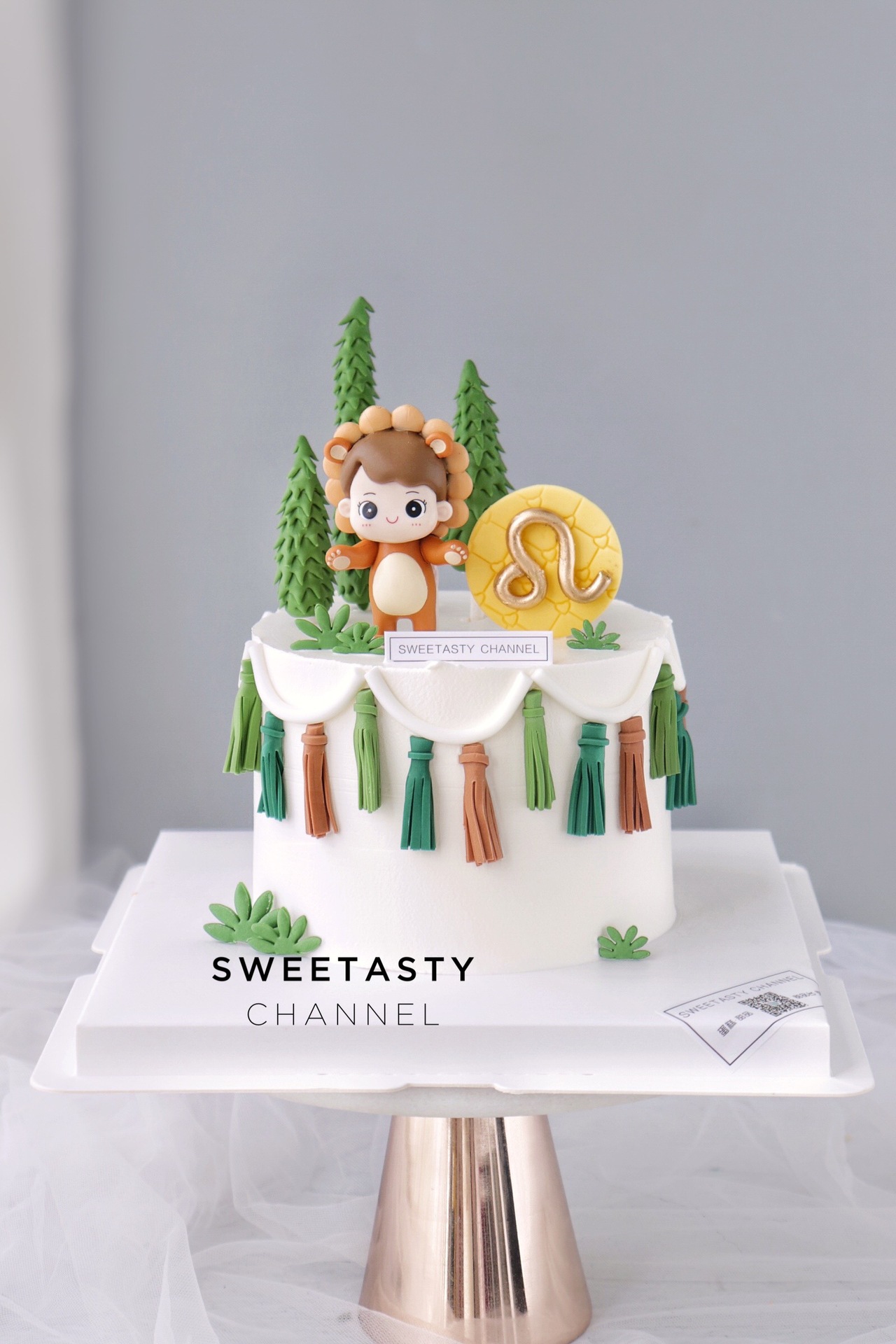 Leo Baking Cake Decoration Cute Lion Baby Doll Ornament Constellation Birthday Yellow Card Plug-in