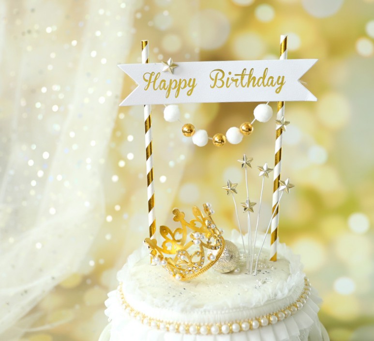 Cake Illustrations Palace Wind Platinum Banner Inserts Banner English Happybirthday Birthday Cake Plugin