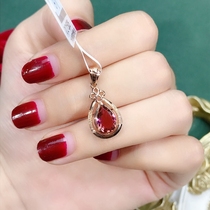 October New products 2 3ct natural powder red Beatrite pendant 18K rose gold jewel necklace women color gold collarbone chain