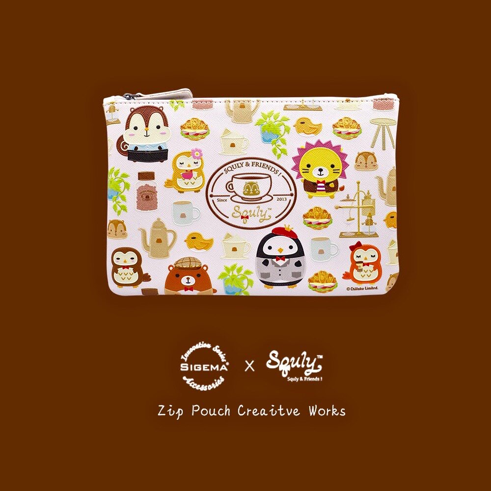 SIGEMA x Squaly Friend Cross Embossed Stationery Passport bracelet hand held with small bag