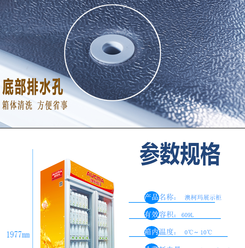 Tủ trưng bày đồ uống Aucma Aucma SC-609 tủ lạnh dọc tủ lạnh lớn - Tủ đông tu lanh cua kem