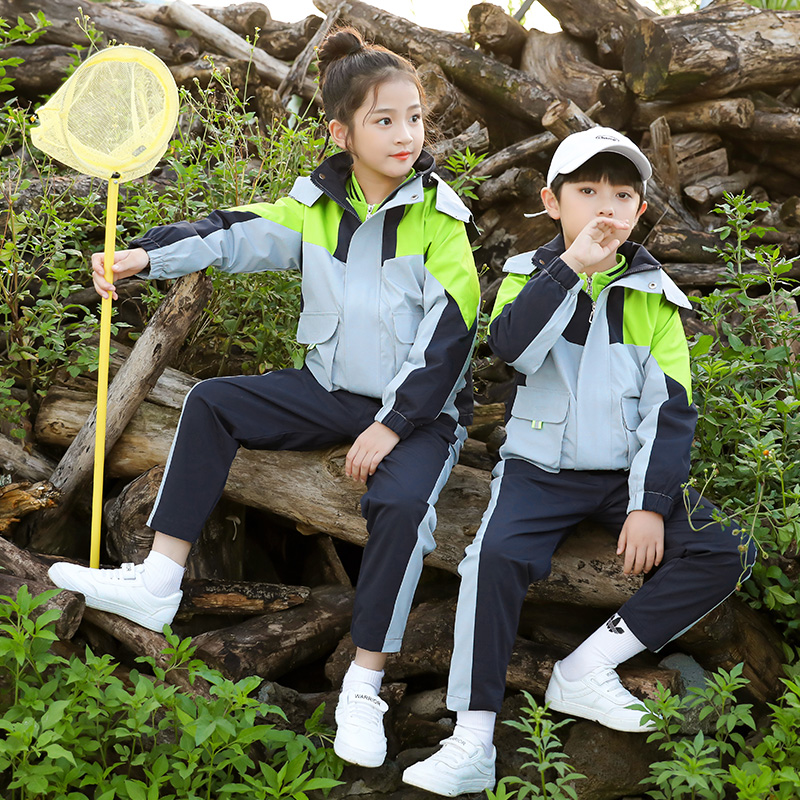 Primary School Students Spring And Autumn Winter Clothing Thickened Double Windproof Assault Machine Clothing Sports Suit Kindergarten Garden Clothes Children Class Clothes