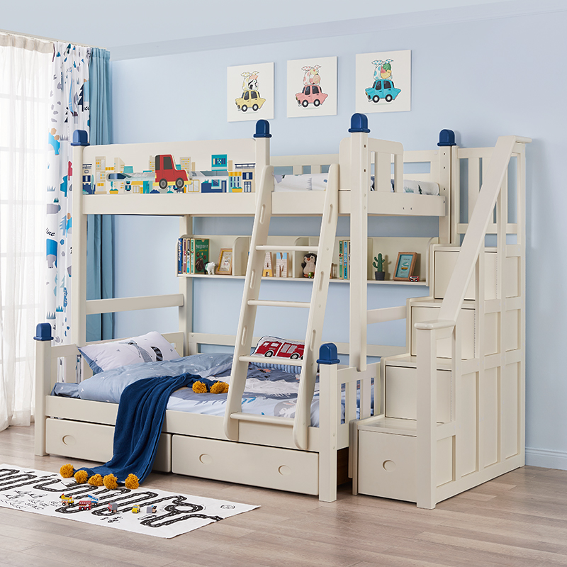 Seven Leafed Wood Solid Wood Children Twin Beds Solid Wood High And Low Bed Children Beds Bunk Bed Primary And Secondary Bed Pine Wood High And Low Bed