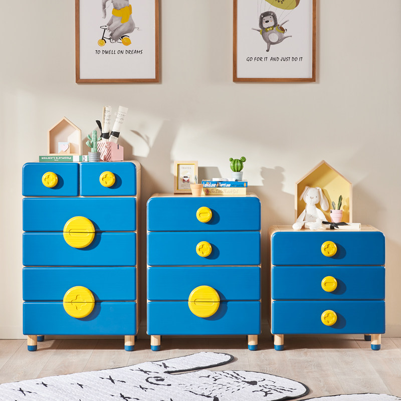 7 Leaf Wood Children Fighting Cabinet Full Solid Wood Cabinet New Zealand Pine Wood Containing Cabinet Drawer Cabinet 3 4 5 Bucket Cabinet