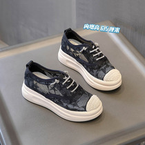 Star Tong Interior Heightening Shoes Women 2022 Fisherman Shoes Thick Base Summer 100 Hitch Black Women Shoes Hollowed-out Breathable Single Shoes