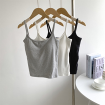 Pure lust style camisole with breast pads for women summer American style inner wear and outer wear temperament yoga vest camisole top for women