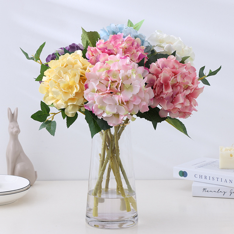 European style single branch hydrangea imitation flower fake flower bouquet set living room home decoration flower silk flower flower ornament