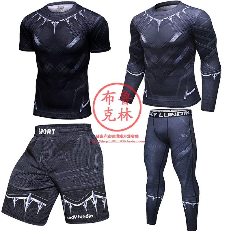Шортcы для боя в стиле НОГИ BJJ с принтом супергерой Black Panther Brazil Jiu-Jitsu, кожа, сухая скорость, тренировочный комплект