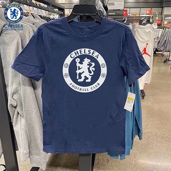 Heavy Weight 100% Pure Cotton Short-Sleeved T-Shirt for Men, Round Neck, Chelsea Fans, Football, Sports, Casual, Versatile, Breathable T-Shirt for Men Heavy Weight 100% Pure Cotton Short-Sleeved T-Shirt for Men, Round Neck, Chelsea Fans, Football, Sports, Casual, Versatile, Breathable T-Shirt for Men