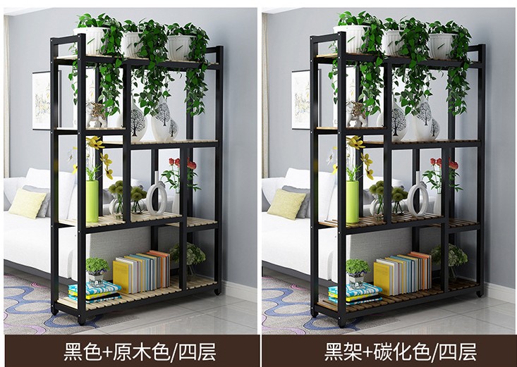 Hoa khung sắt rèn gỗ cổ nhiều lớp màu xanh lá cây ban công phòng khách không gian chậu hoa giá đặc biệt hoa mọng nước kệ - Kệ kệ tường đẹp
