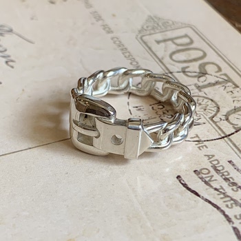 Royfe 925 sterling silver belt buckle ring men's and women's niche design index finger ring