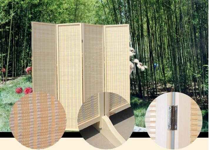 Mái hiên tre Nhật Bản hiện đại tối giản gấp màn hình thời trang nhà hàng khách sạn phân vùng phòng khách - Màn hình / Cửa sổ khung bao cửa gỗ