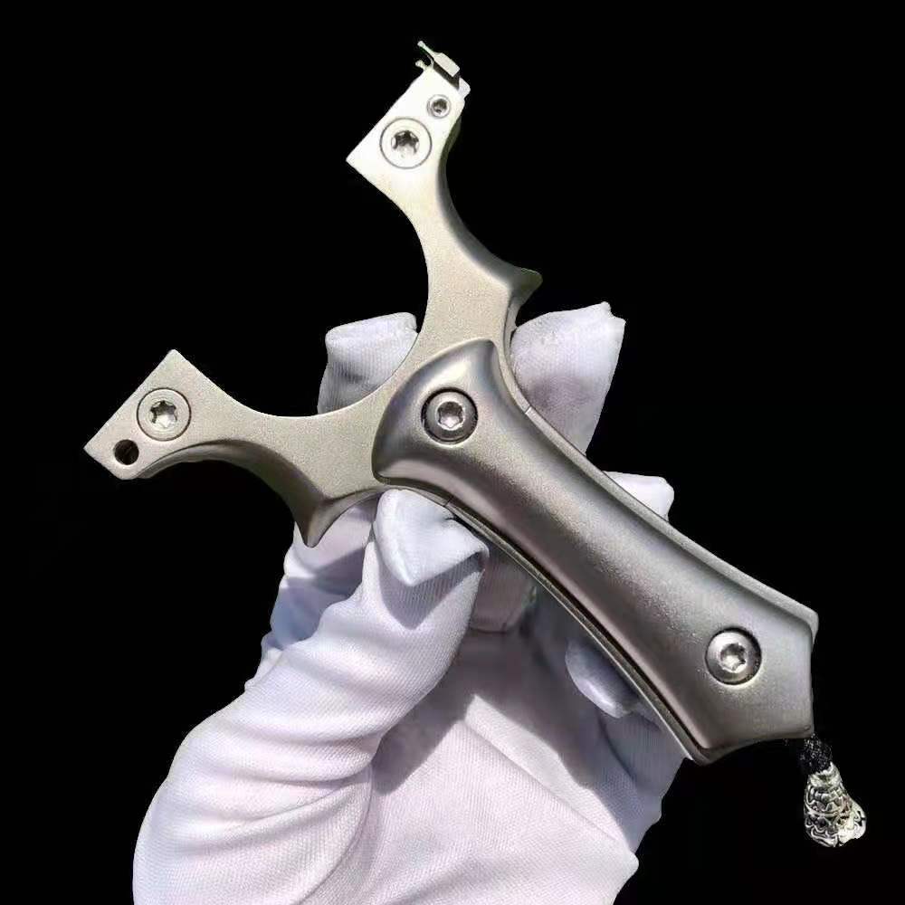 Lock phoenix calf slingshot titanium alloy TC21 detachable flat skin fast pressure high-precision outdoor ejection phoenix bomber frame