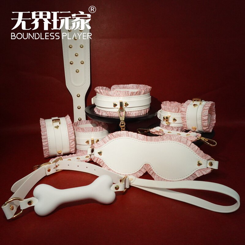 Puppy Pink Lace Maid Outfit Silicone Puppy Bone Cosplay Collar Bracelet Anklet Eye Mask Six-Piece Set Puppy Pink Lace Maid Outfit Silicone Puppy Bone Cosplay Collar Bracelet Anklet Eye Mask Six-Piece Set
