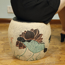 Small bench Chinese cute home living room creative products resin drum stool changing shoes stool imitation classical piano guzheng small stool