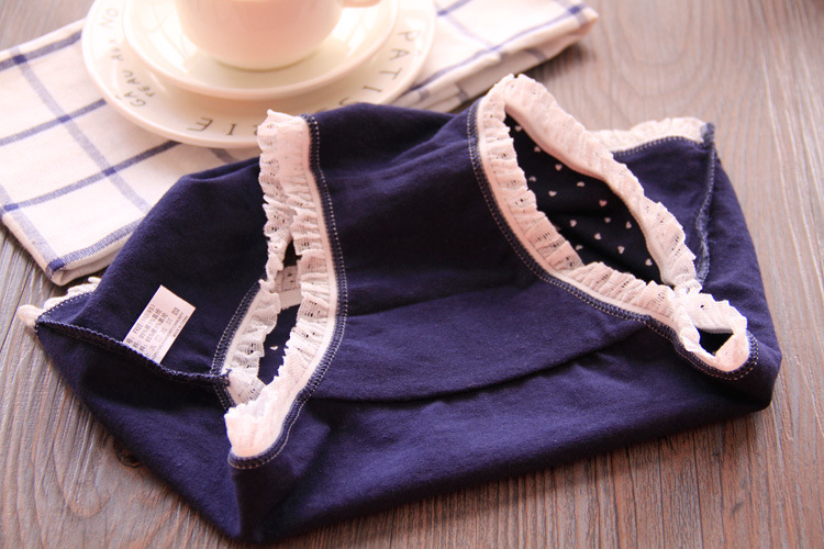 Tóm tắt, nơ, phụ nữ, đồ lót eo thấp và trung bình, cotton, đồ lót nữ dễ thương, kết hợp, hải quân quan lot dep